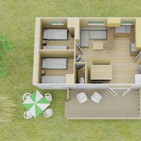 Mobile home 8 persons - Mobil-home | Classic | 3 Bedrooms | 6/8 Pers. | Terrace with elevation, not covered
