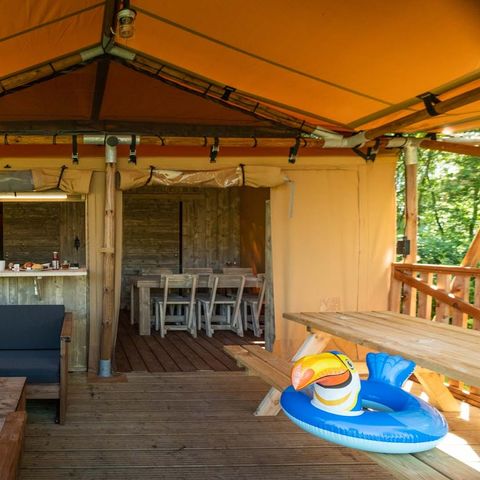 Canvas and wooden tent 5 persons - Safari lodge Deluxe