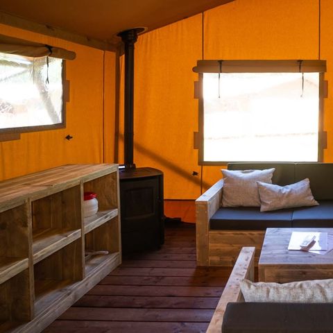 Canvas and wooden tent 5 persons - Safari lodge Deluxe