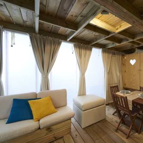Canvas and wooden tent 6 persons - Airlodge 2.0 Family Hot tub