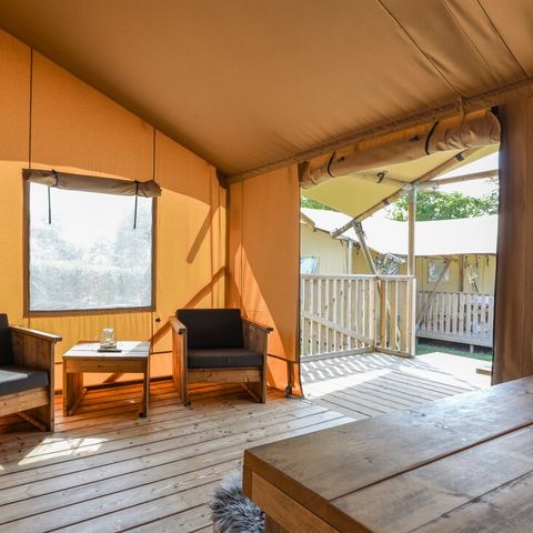 Canvas and wooden tent 6 persons - Safari tent