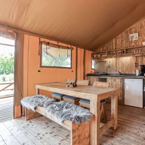 Canvas and wooden tent 6 persons - Safari tent
