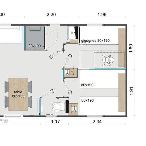 MOBILE HOME 6 people - Superior 3 bedrooms