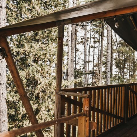 Canvas and wooden tent 4 persons - including sanitary facilities