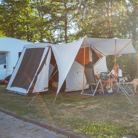Pitch - Comes as standard with private toilet and shower facilities nearby
