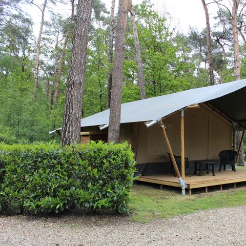 CANVAS AND WOOD TENT 4 people - including sanitary facilities