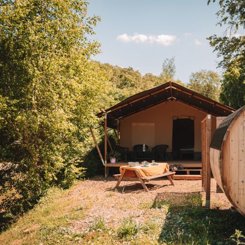 Canvas and wooden tent 6 persons - Sauna