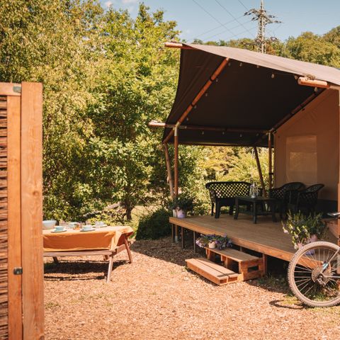 Canvas and wooden tent 6 persons - Sauna