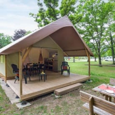 Canvas and wooden tent 5 persons - Wood 5p 2bed ** Tent