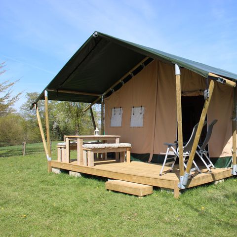 CANVAS AND WOOD TENT 6 people - with private toilet