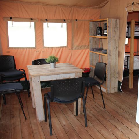 CANVAS AND WOOD TENT 6 people - with private toilet