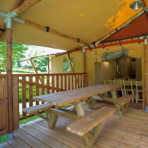 Canvas and wooden tent 8 persons - Lodgetent Brive