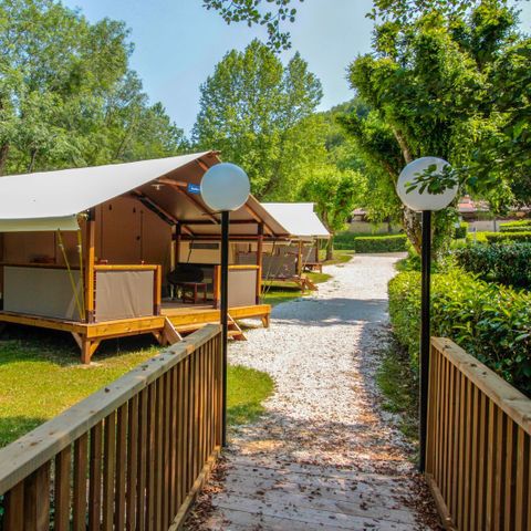 Canvas and wooden tent 5 persons - Lodgetent Gourdon