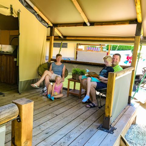 Canvas and wooden tent 5 persons - Lodgetent Gourdon