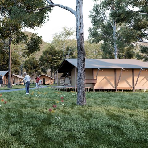 CANVAS AND WOOD TENT 6 people - Lodgetent Bergerac Deluxe