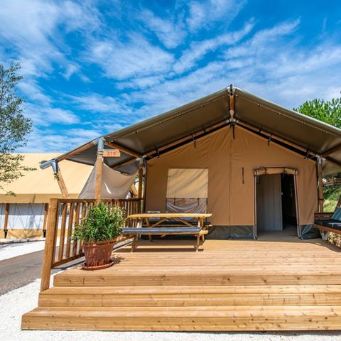 Canvas and wooden tent 6 persons - Lodgetent Bergerac Deluxe