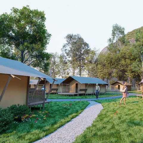 CANVAS AND WOOD TENT 6 people - Lodgetent Bergerac Deluxe
