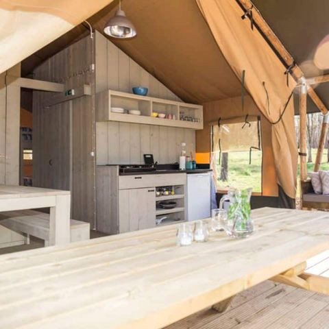 CANVAS AND WOOD TENT 6 people - Lodgetent Bergerac Deluxe