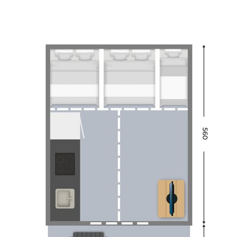 TENT 6 people - De Waard tunnel tent with private sanitary facilities