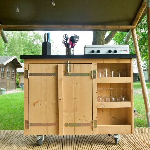 Canvas and wooden tent 6 persons