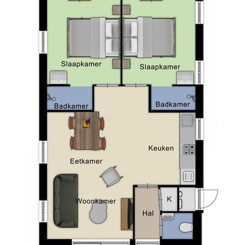 Bungalow 4 persons - Maashoeve