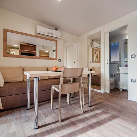 Mobile home 4 persons - | Comfort XL | 2 Bedrooms | 4 Pers | Raised terrace | 2 bathrooms | Air conditioning | TV