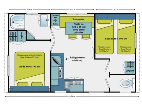 Mobile home 4 persons - Fréjus – Vénus – Comfort – air-conditioned – - 2 bedrooms