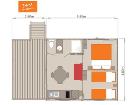 CHALET 5 people - Wooden Chalet Bungalow on stilts