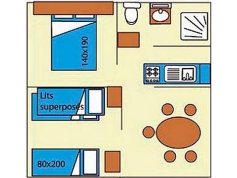 CHALET 5 people - Bungalow, open to the outside