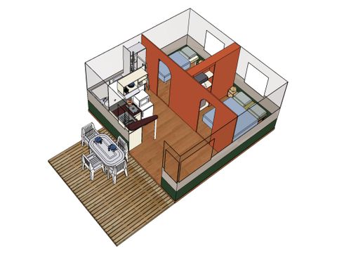 TENT 5 people - Kanada Confort with shower cubicle and toilet