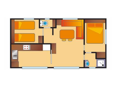 MOBILE HOME 6 people - Mobile home Riviera - 2 bedrooms - VIP offer included