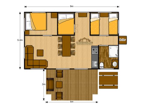 CANVAS AND WOOD TENT 6 people - Duin Lodge