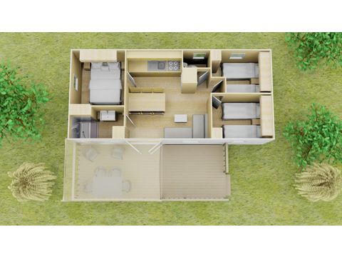 Mobile home 6 persons - Mobile-home | Comfort XL | 3 Bedrooms | 6 Pers. | Raised terrace | Air conditioning