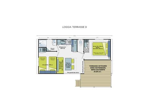 MOBILE HOME 4 people - Loggia 25m² + terrace - 2 bedrooms