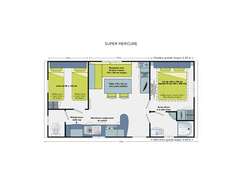 MOBILE HOME 4 people - Super Mercure 27.5m² - 2 bedrooms