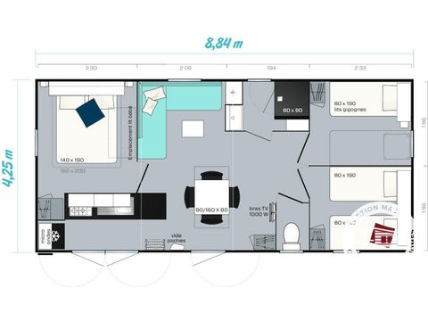 MOBILE HOME 8 people - Maeva 4 Rooms 6/8 People + TV