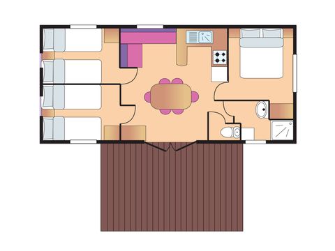 Mobile home 6 persons - CLASSIC 3 bedrooms - TV