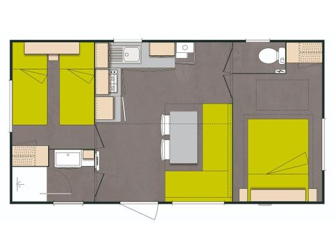 MOBILE HOME 5 people - Comfort TV 2bed-TV-covered terrace- 26m² | COMFORT