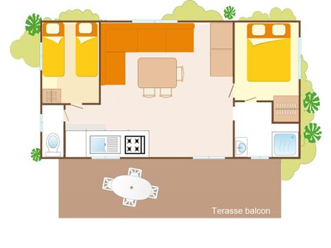 Mobile home 6 persons - Classic XL | 2 Bedrooms | 4/6 Pers. | Raised terrace
