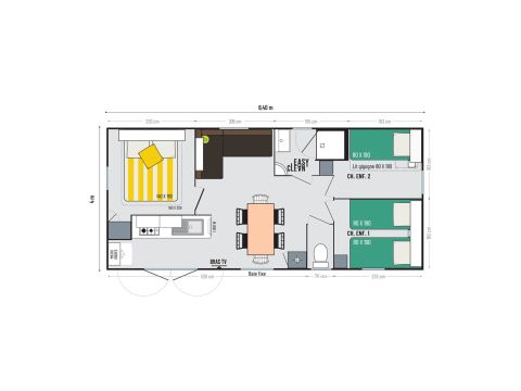 MOBILE HOME 6 people - PRIVILEGE - CLIM - TV - LV - Pedestrian precinct 