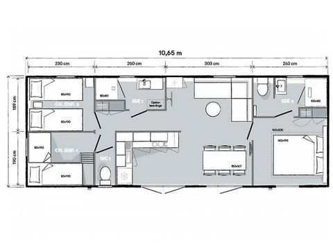 MOBILE HOME 7 people - PREMIUM - 3 bedrooms with air conditioning +TV+ Gas hob + 2 bathrooms