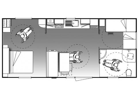 MOBILE HOME 6 people - COMFORT adapted for people with reduced mobility - 2 bedrooms with air conditioning + TV
