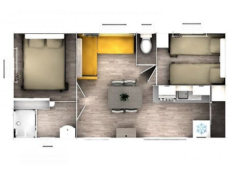 MOBILE HOME 4 people - CLASSIQUE - 2 bedrooms with air conditioning