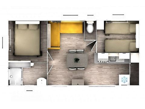 MOBILE HOME 4 people - CLASSIQUE - 2 bedrooms with air conditioning