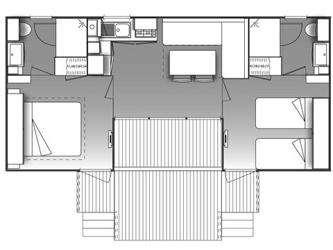 MOBILE HOME 4 people - Premium Dune 4 people - 2 bedrooms, air-conditioned, television