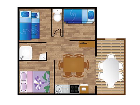 CANVAS AND WOOD TENT 6 people - Lodge URCHILO sleeps 6