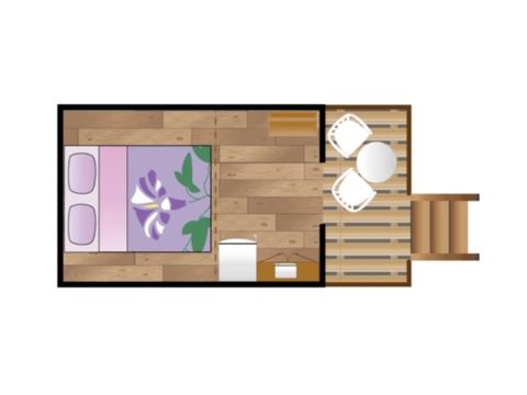 CANVAS AND WOOD TENT 2 people - Lodge BELTXU 2 persons