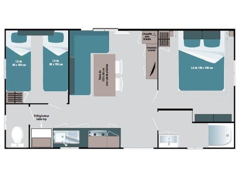 MOBILE HOME 4 people - 2 bedrooms + air conditioning