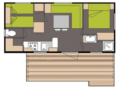 MOBILE HOME 4 people - Classic Mobile-Home 2 Bedrooms 4 People Clim 2017