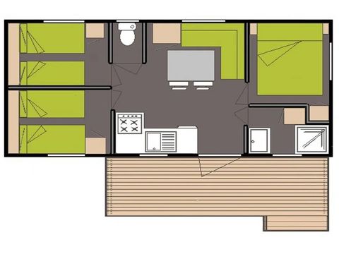 MOBILE HOME 6 people - Classic 3-bedroom mobile home sleeps 6 Sunday